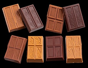 Chocolate squares in various shades