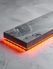 Gray block with red LED underlighting