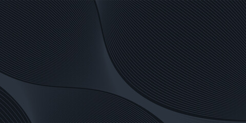 Gradient black background with wavy lines vector design in eps 10