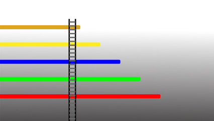 Abstract Ladder with Colorful Levels Symbolizing Success, Progress, and Achievement