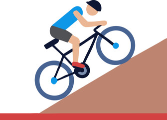 Obraz premium man riding a bicycle