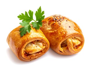 Delicious Rolled Pastry Bites with Cheese Filling.