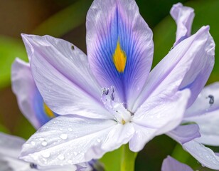 Close-up of a beautiful Water Hyacinth flower with intricate details
