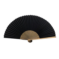 Black Fan with Gold Accent Traditional Handheld Fan Decorative Accessory