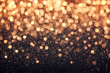 Golden Bokeh Lights Background Sparkling Glitter Festive
