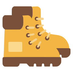 hiking shoes equipment sport outdoor flat color vector illustration template design