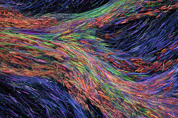 Abstract fiber optic flow of glowing vibrant energy stream data
