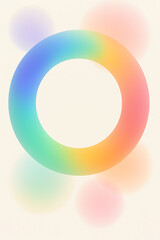 Captivating abstract gradient ring design featuring a smooth spectrum of vibrant, soft colors against a gentle, blurred background with delicate bokeh effects