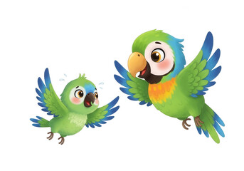 Two Playful Flying MacawsTitle: Two Playful Flying MacawsKeywords: macaws, parrots, flying isolated on a transparent background