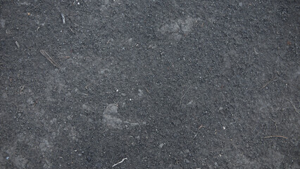 Top View of Grey Soil with Small Stones and Organic Debris