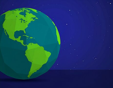 Stylized 3D Earth in space