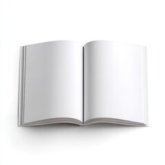 Naklejka premium Blank open magazine mockup with clean white pages ready for design and content placement