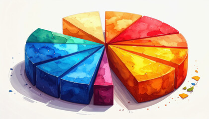 Informative pie chart illustration on a white background with clear segments and copy space for detailed text