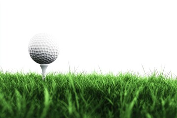 Fototapeta premium Golf ball on tee in green grass (6)