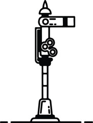 Vector silhouette wigwag railroad crossing signal illustration