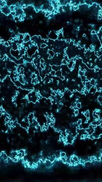 Animated teal lightning energy plasma vf x broadcast television vertical video. Teal lightning energy plasma animation 4k ultra hd seamless loop vertical video.