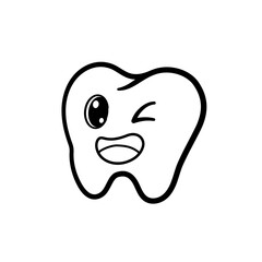 Cute cartoon tooth cartoon coloring book