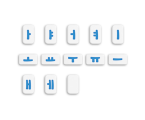 Korean Vowel Block Illustration Set