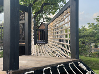 rope bridge for kids at the playground