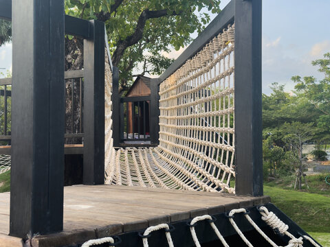 rope bridge for kids at the playground