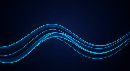 Abstract blue light wave on a dark background
