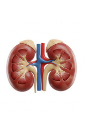 human kidney isolated on white background. 3d illustration