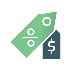 Sale tags with percentage and dollar signs