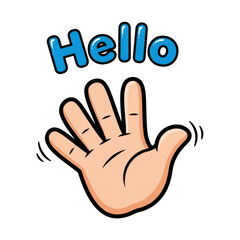 Fototapeta premium Friendly hello gesture with open palm isolated on transparent background