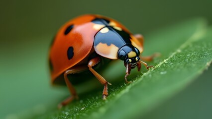 Macro Photography of Ladybug on Green Leaf