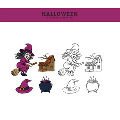 Halloween Hand Drawn Spooky Vectors Illustration 6