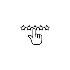 Fototapeta premium Customer Feedback Hand Gesture Indicating Rating Touching Star Icon Symbolic of Satisfaction and Positive Reviews Representation