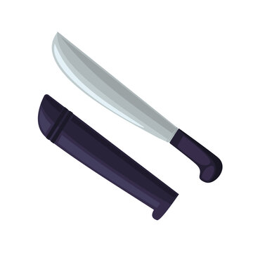 Golok vector illustration, golok icon, machete big knife icon, machete clip art, machete vector art, isolated on white background