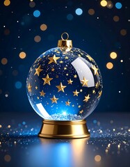 Starry glass snow globe