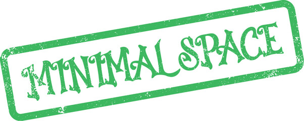 Vector graphic illustration of a green grungy minimalistic stamp on a white background