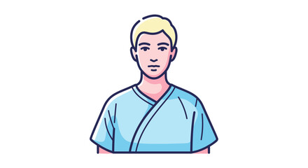 Fototapeta premium Cartoon style illustration of a young man with blond hair and a blue shirt isolated on a white