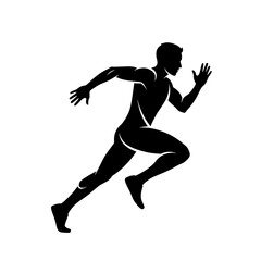 Dynamic silhouette of a sprinter in motion representing speed and athleticism forward movement