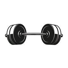 Monochrome gym instrument illustration, highlighting fitness and muscular strength