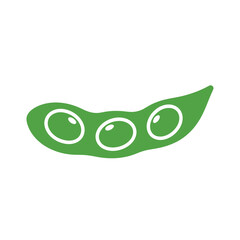 Minimalist edamame pod silhouette: simple green bean icon for food illustrations or dietary guidance