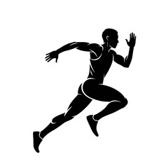 Dynamic sprinter silhouette showcases power and speed during athletic competition