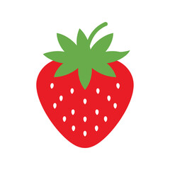 Obraz premium Stylized strawberry illustration with vibrant colors and simplistic design elements freshness