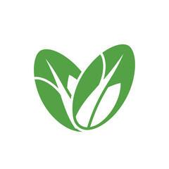Stylized Green Leaf Logo Symbolizing Natural Freshness and Organic Growth Representation