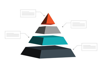 An infographic design template with space for your data. Illustrated with a pyramid.