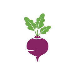 Stylized Beetroot Icon with Vibrant Coloration and Smooth Lines Illustration Vector