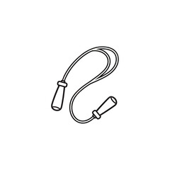 Minimalist line art illustration showcasing a jump rope emphasizing fitness and playfulness