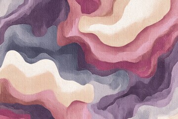 Abstract painting with soft, muted colors and flowing, organic shapes