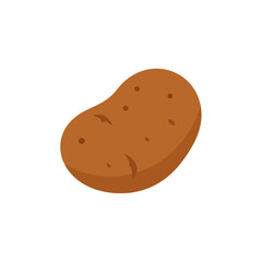 Illustrative portrayal of a single russet potato isolated on a crisp white backdrop