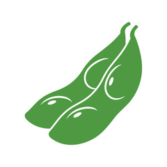 Simple stylized illustration of vibrant green edamame pods conveying natural food concept