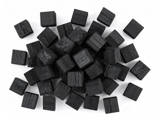 Pile of rough black cubed shapes