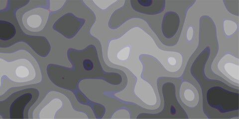 Abstract gray toned topographic map illustration showing layered contours and shapes with variations in shading for background use