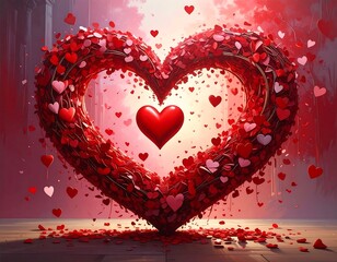 Heart Shaped Love Image, Romantic, Valentines Day, Beautiful, Red.